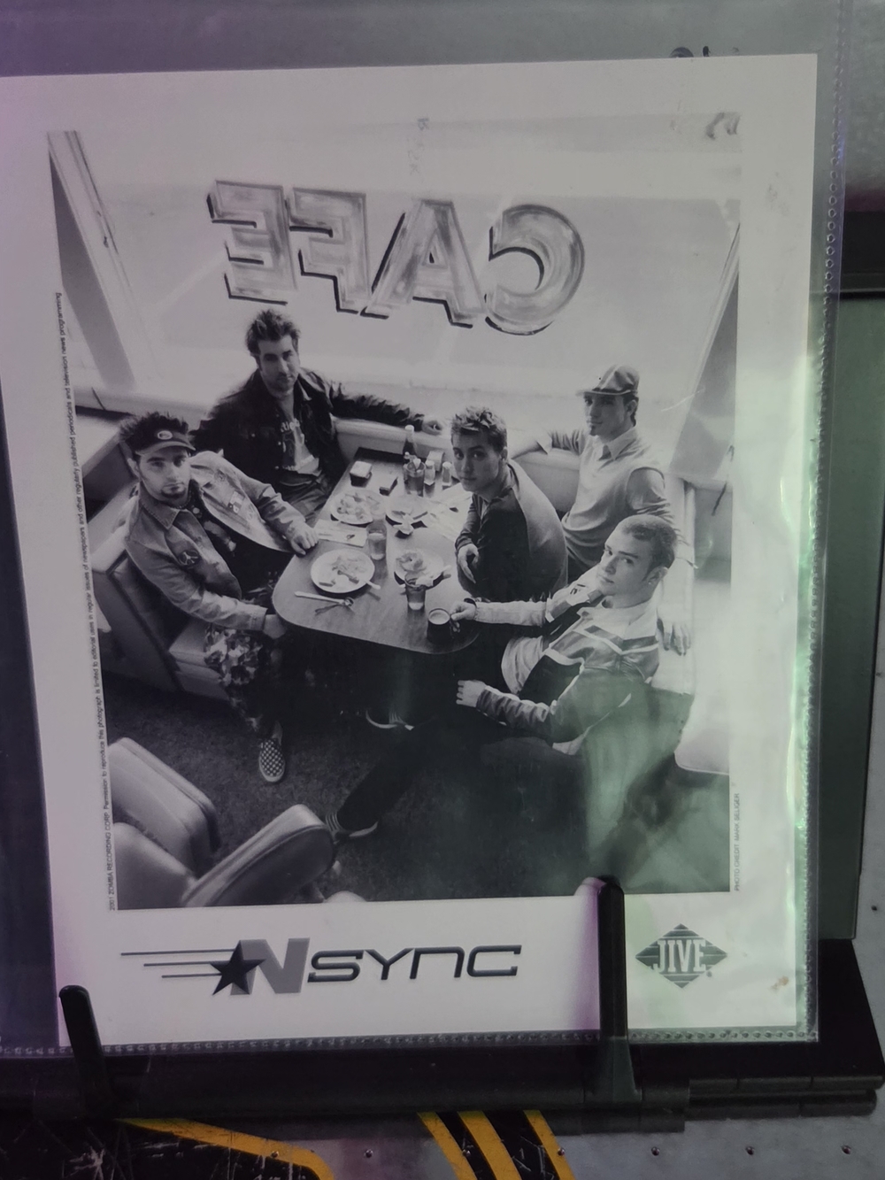 NSYNC Black & White Band Photo AP Press  - 'Cafe' Diner Photo